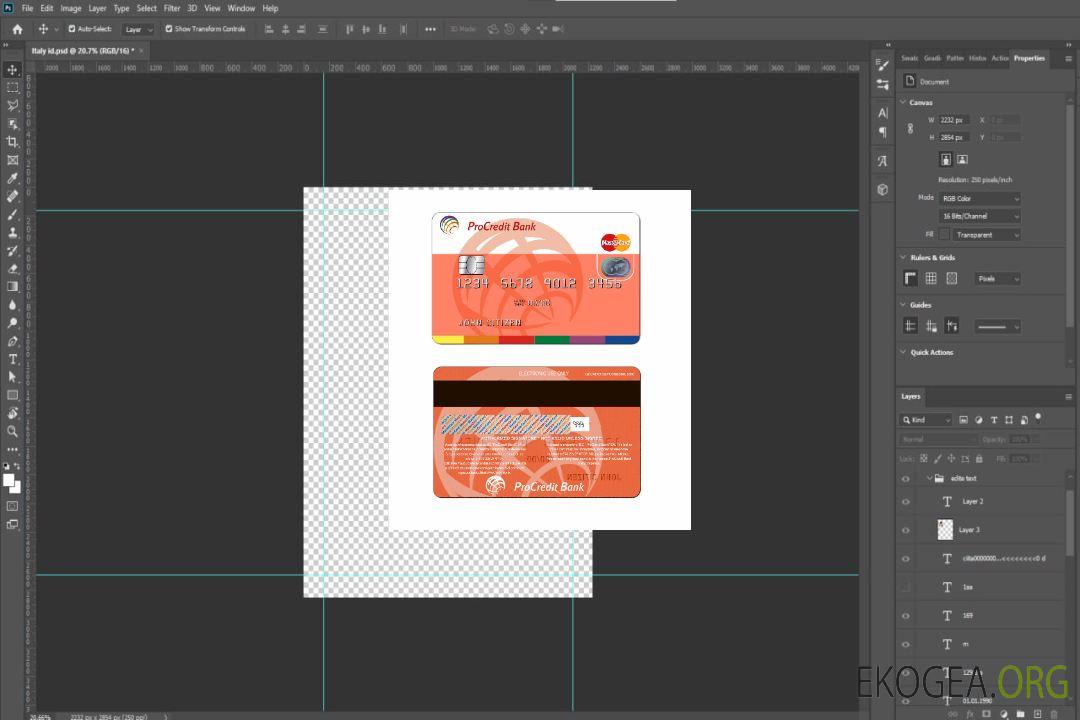 Carte mastercard de la banque ProCredit de Moldavie template Carte mastercard de la banque ProCredit de Moldavie template